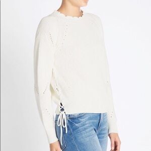 Joie Adanya White Soft Cotton Sweater Extra Small